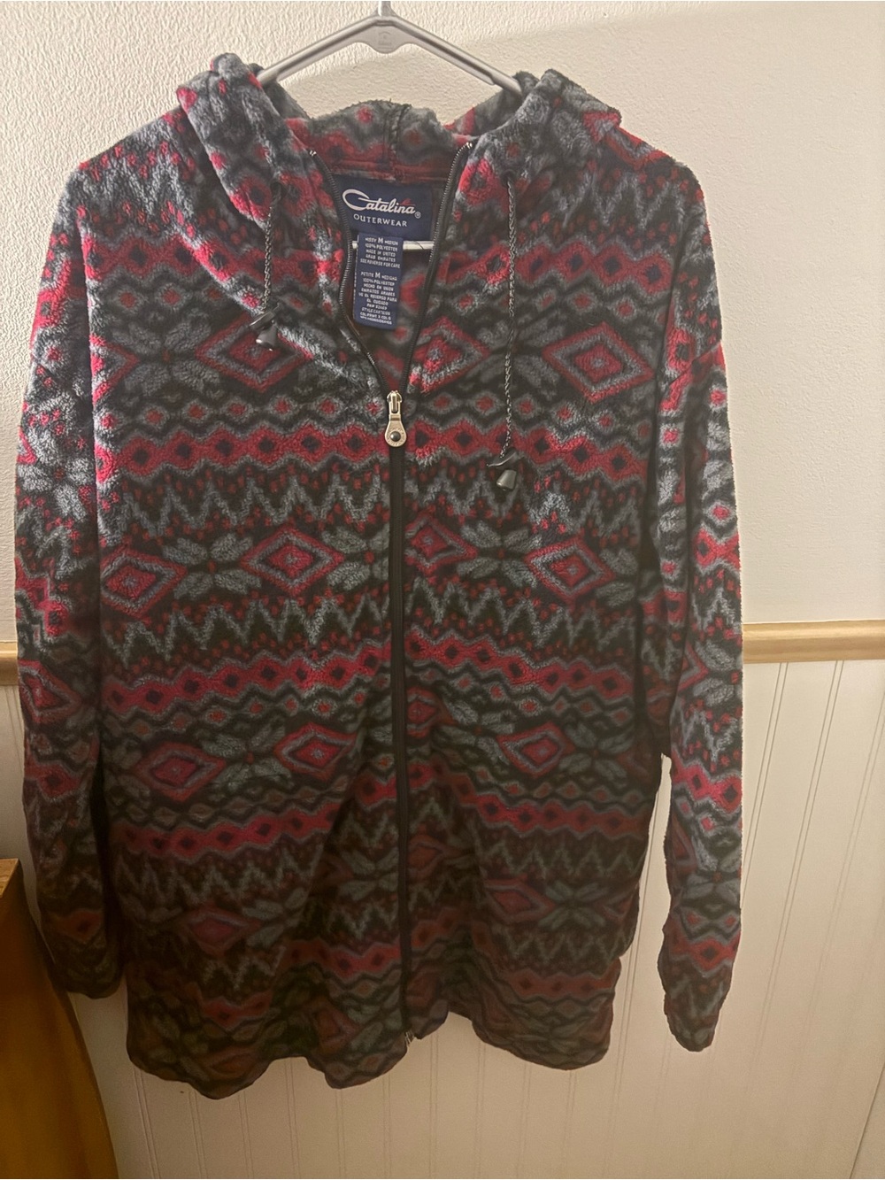 Catalina Outerwear Women’s Medium Geometric Fleece Hooded Jacket